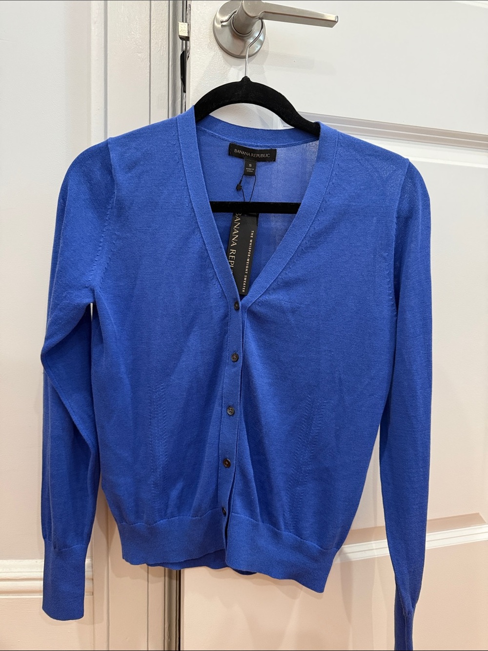 Banana Republic Bright Blue V-Neck Button Cardigan
